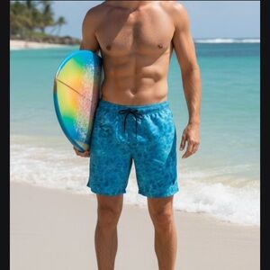 Spyder Aqua Blue Swim Trunks